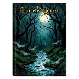 A captivating book cover design featuring a mystical forest scene