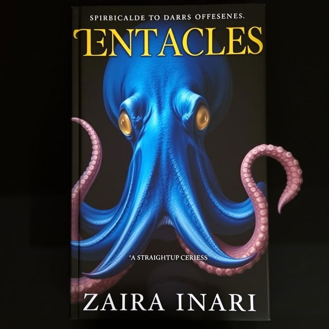 A captivating book cover featuring half of a massive octopus's body, set against a dark, mysterious background