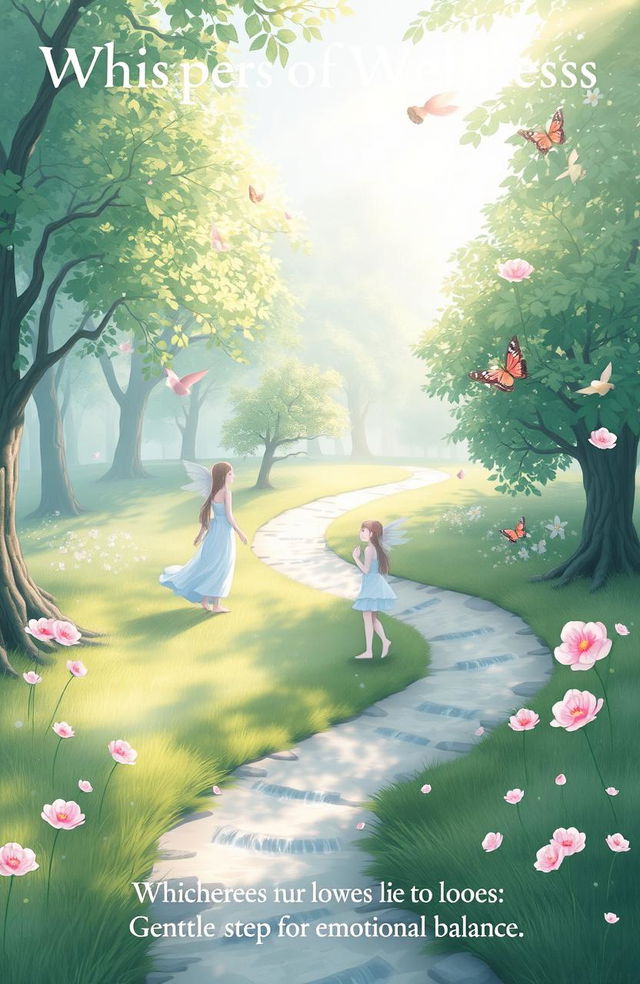 A serene and calming digital artwork illustrating the theme "Whispers of Wellness: Gentle Steps for Emotional Balance"