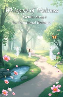 A serene and calming digital artwork illustrating the theme "Whispers of Wellness: Gentle Steps for Emotional Balance"