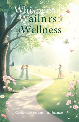 A serene and calming digital artwork illustrating the theme "Whispers of Wellness: Gentle Steps for Emotional Balance"