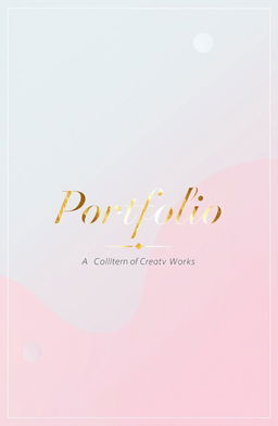 A stylish and modern portfolio cover page featuring an elegant design with a minimalist aesthetic