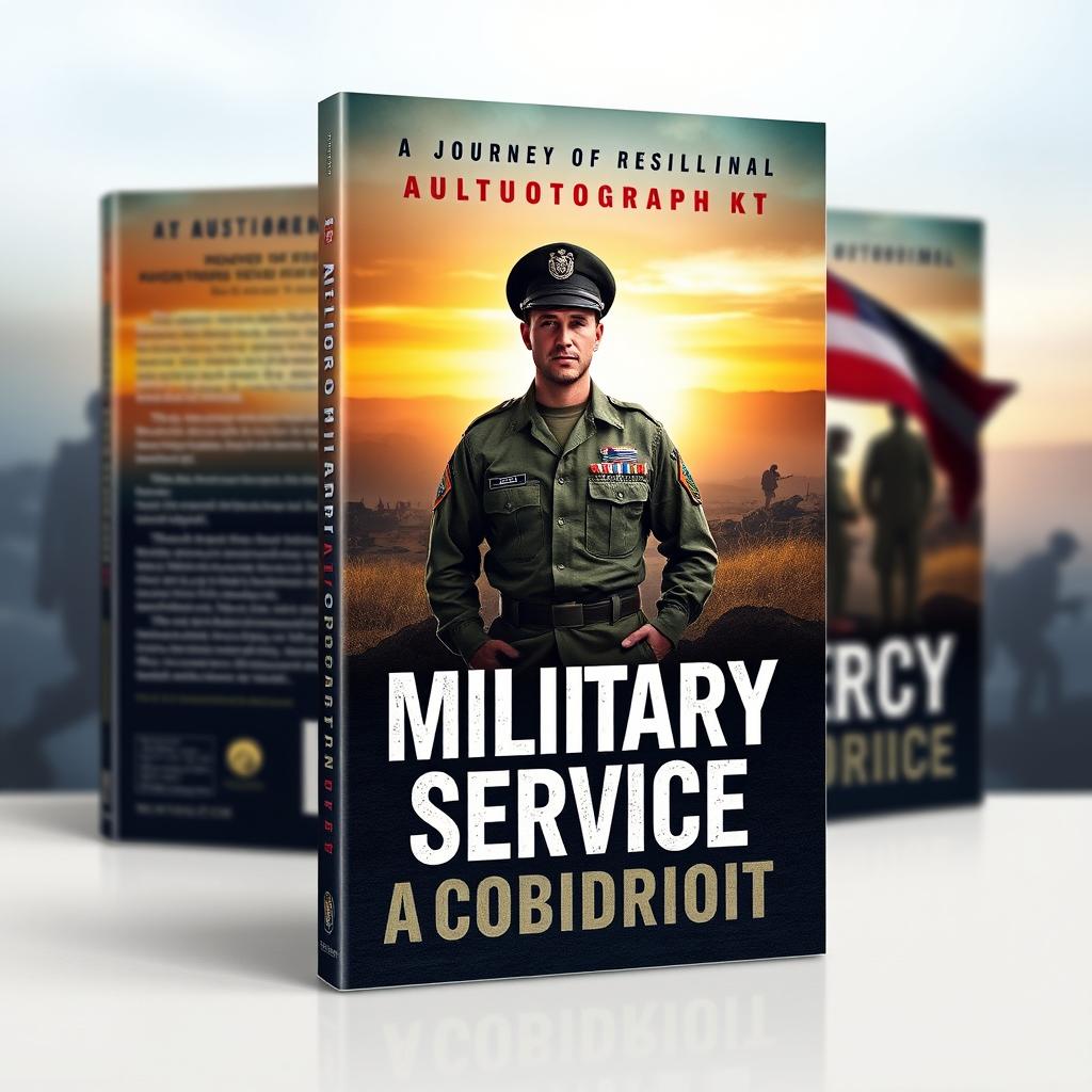 A striking book cover for an autobiography themed around military service