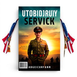 A striking book cover for an autobiography themed around military service