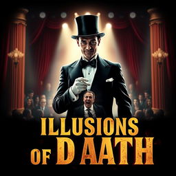 A chilling and gripping movie poster for a horror thriller titled "Illusions of Death"