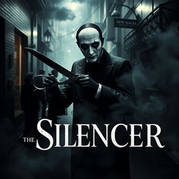 A haunting and atmospheric movie poster for a psychological horror film titled "The Silencer"