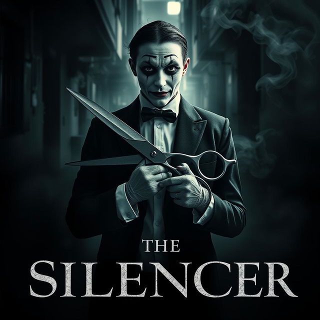 A haunting and atmospheric movie poster for a psychological horror film titled "The Silencer"