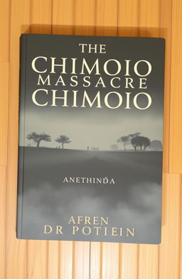 A haunting book cover depicting a somber and reflective scene at the Chimoio massacre