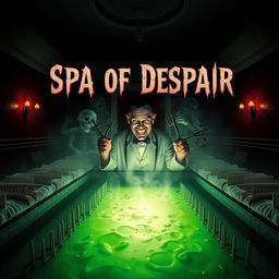 A striking and unsettling movie poster for a horror film titled "Spa of Despair"