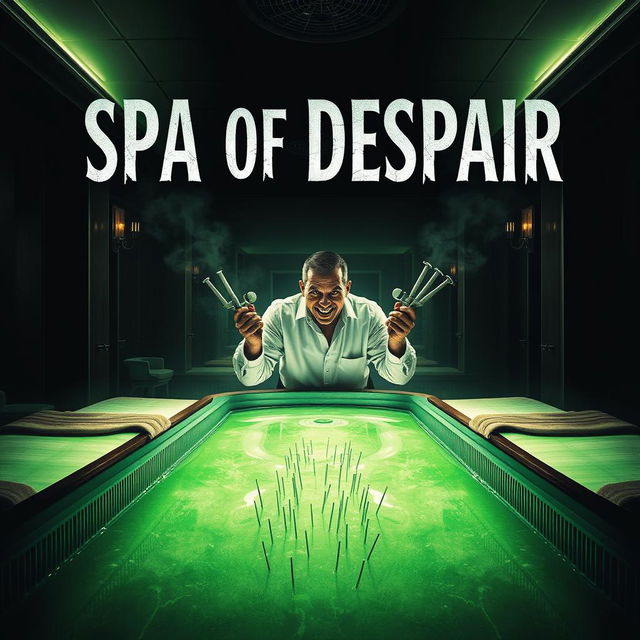 A striking and unsettling movie poster for a horror film titled "Spa of Despair"