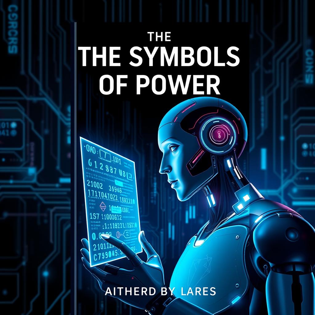 An eye-catching book cover for a cybersecurity book titled 'The Symbols of Power'