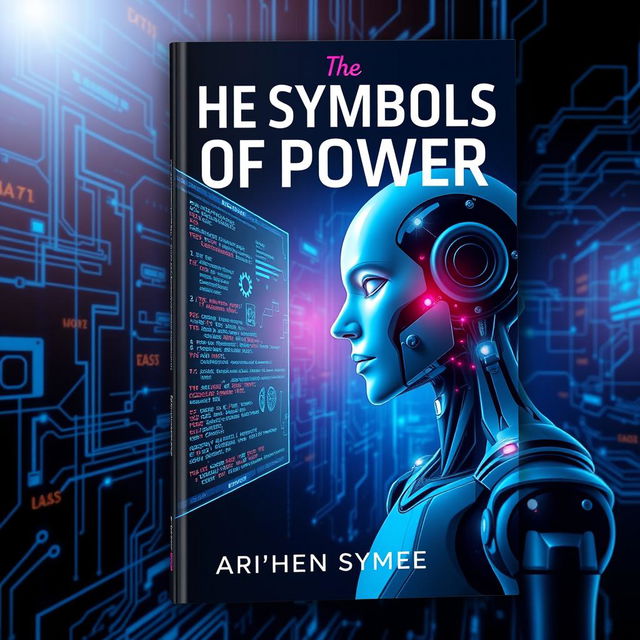 An eye-catching book cover for a cybersecurity book titled 'The Symbols of Power'