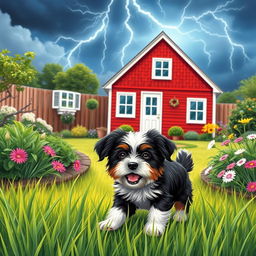 A beautifully illustrated summer garden scene sized at 140 x 220 mm