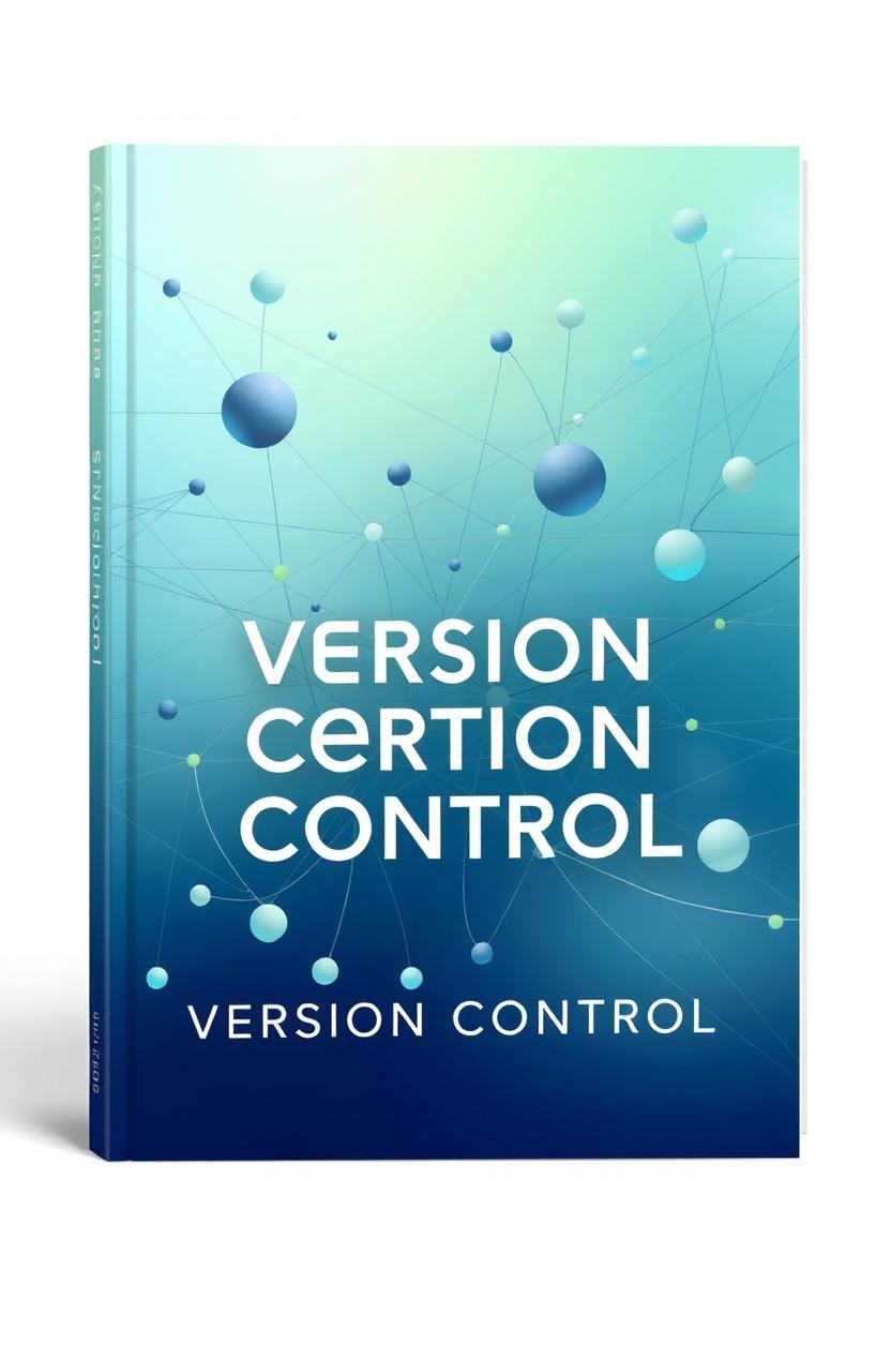 An abstract book cover design that creatively represents version control systems in a visually striking way