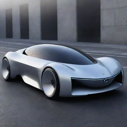 A futuristic concept car from 200 years in the future, showcasing advanced technology and sleek aesthetics.