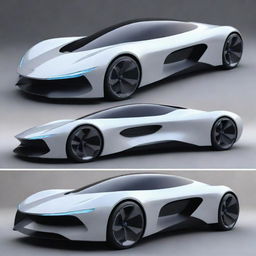 A futuristic concept car from 200 years in the future, showcasing advanced technology and sleek aesthetics.