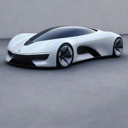 A futuristic concept car from 200 years in the future, showcasing advanced technology and sleek aesthetics.