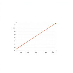 A simple Excel-style graph on a clean white background, featuring a line graph that hovers at 50% on the Y-axis with a very sharp step function increase that escalates dramatically to 90%