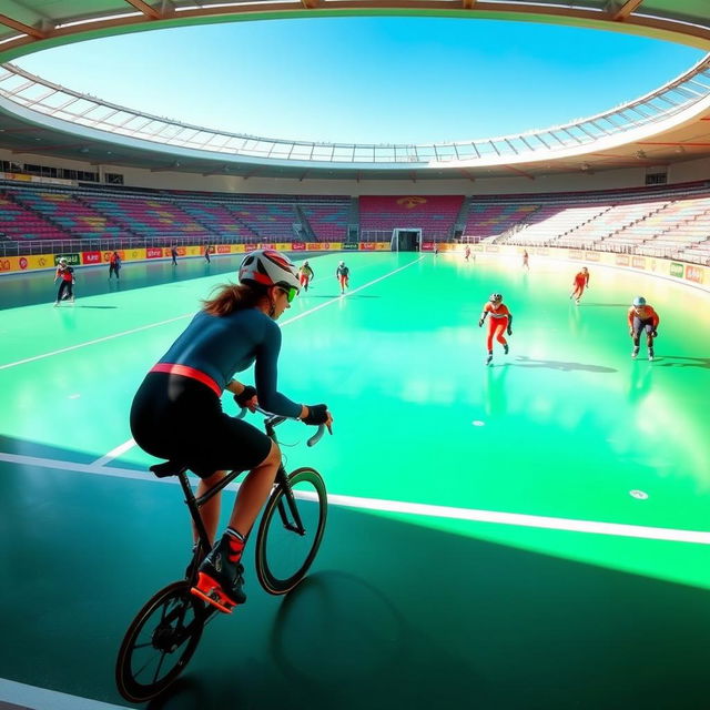 The best inline speed skating rink with a vibrant green smooth floor, perfect for racing