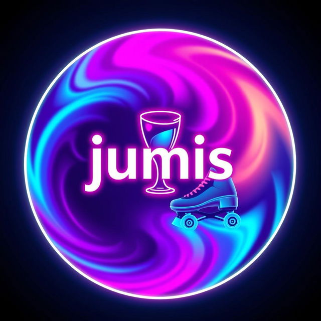 A vibrant, neon-colored round logo featuring the text 'jumis' in the center