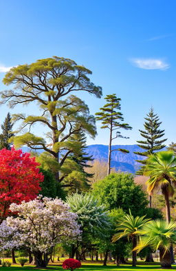 A stunning and diverse collection of trees, showcasing various species from around the world