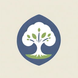 A VPN logo symbol with a backdrop of a flourishing linden tree in full bloom