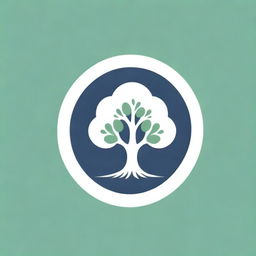 A VPN logo symbol with a backdrop of a flourishing linden tree in full bloom