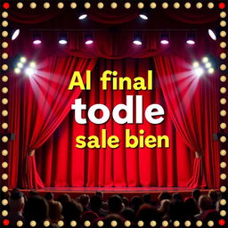 A vibrant comedy theater poster for a theater company titled 'Al final todo sale bien'