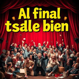 A comedic theater poster for a play titled 'Al final todo sale bien'