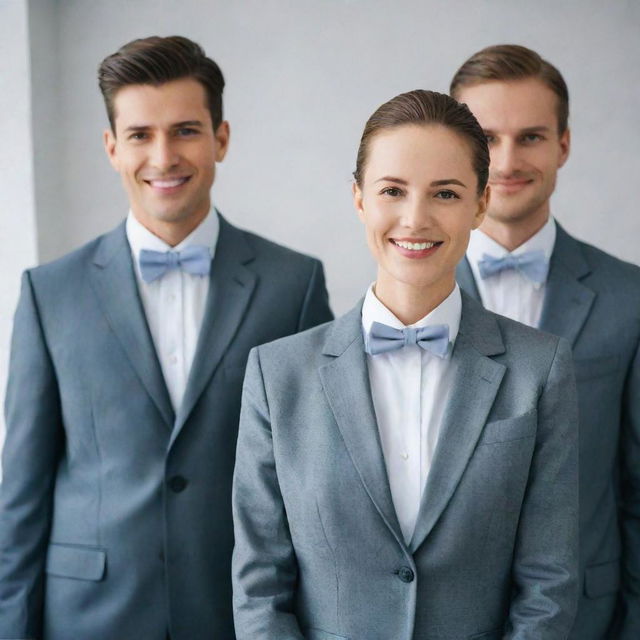 An image of three individuals who are neat and well-groomed, each person radiating cleanliness.