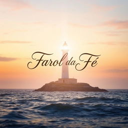A captivating book cover design for a devotional titled "Farol da Fé"