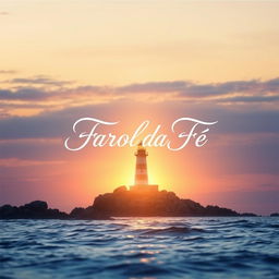 A captivating book cover design for a devotional titled "Farol da Fé"
