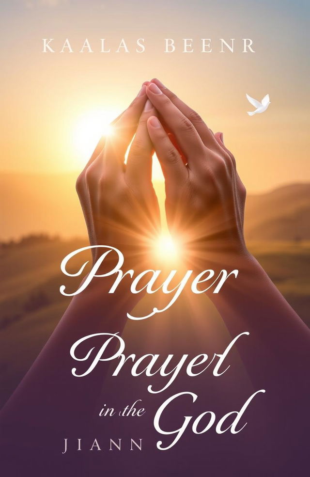 A serene and inspiring book cover design focusing on the themes of prayer and faith in God