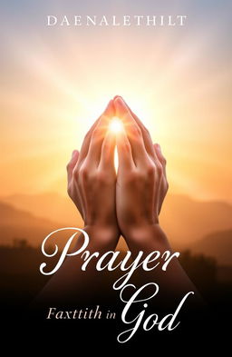 A serene and inspiring book cover design focusing on the themes of prayer and faith in God