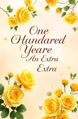 A stunning book cover designed in a fantasy style featuring vibrant yellow roses cascading across the front