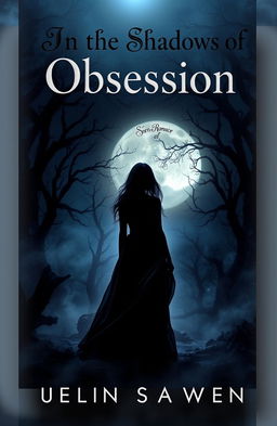 A dark romance book cover design for 'In the Shadows of Obsession'