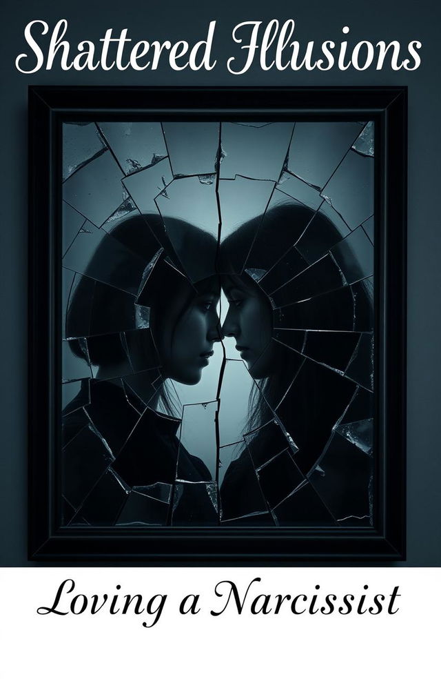 A couple reflected in a shattered mirror, creating a unique and poignant composition