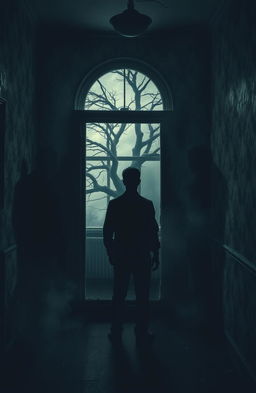 A haunted, dimly lit room filled with peeling wallpaper and a sense of dread
