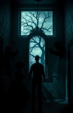 A haunted, dimly lit room filled with peeling wallpaper and a sense of dread