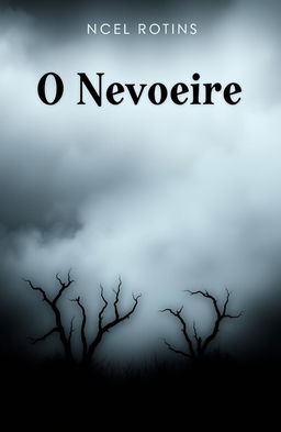 A chilling book cover featuring a dense, eerie fog enveloping a dark, mysterious landscape