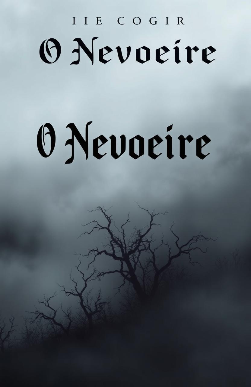 A chilling book cover featuring a dense, eerie fog enveloping a dark, mysterious landscape