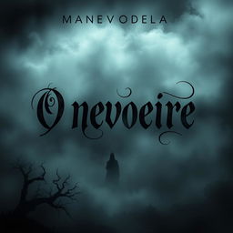 An unsettling and mysterious book cover for 'O nevoeiro', featuring a dense, swirling fog that captivates the viewer with its enigmatic presence