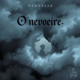 An unsettling and mysterious book cover for 'O nevoeiro', featuring a dense, swirling fog that captivates the viewer with its enigmatic presence