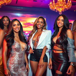 Beautiful and attractive women in a glamorous setting