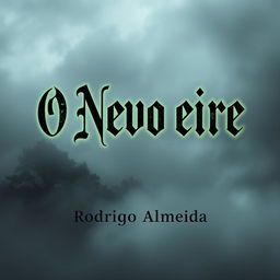 A chilling book cover for a horror novel titled 'O Nevoeiro' by Rodrigo Almeida