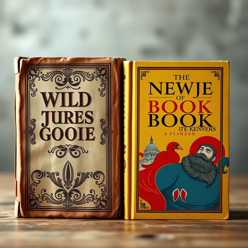 An artistic image depicting two book covers placed side by side for comparison