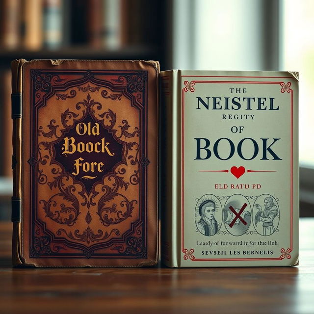 An artistic image depicting two book covers placed side by side for comparison