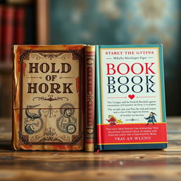 An artistic image depicting two book covers placed side by side for comparison
