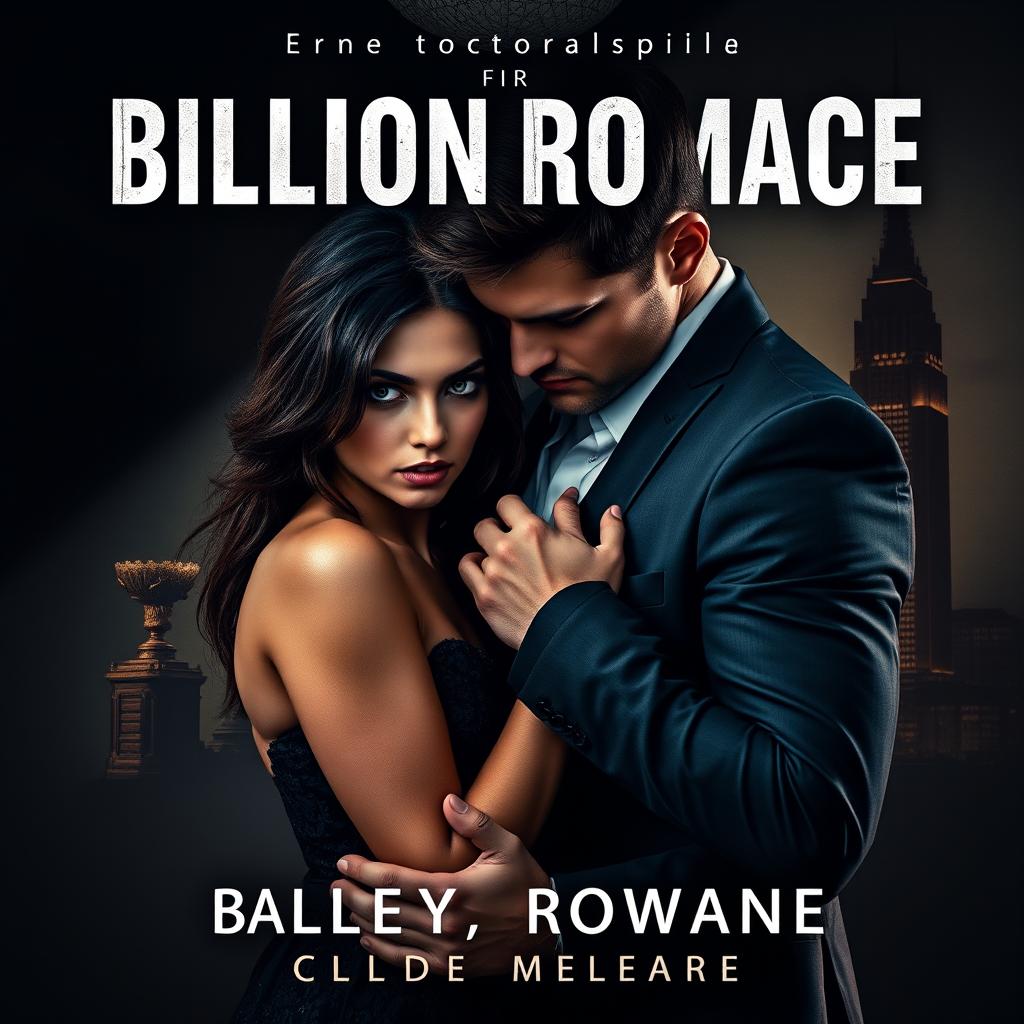 A captivating cover for a dark romance book, featuring an intimidating background that evokes a sense of mystery and allure, fitting for a billionaire CEO theme