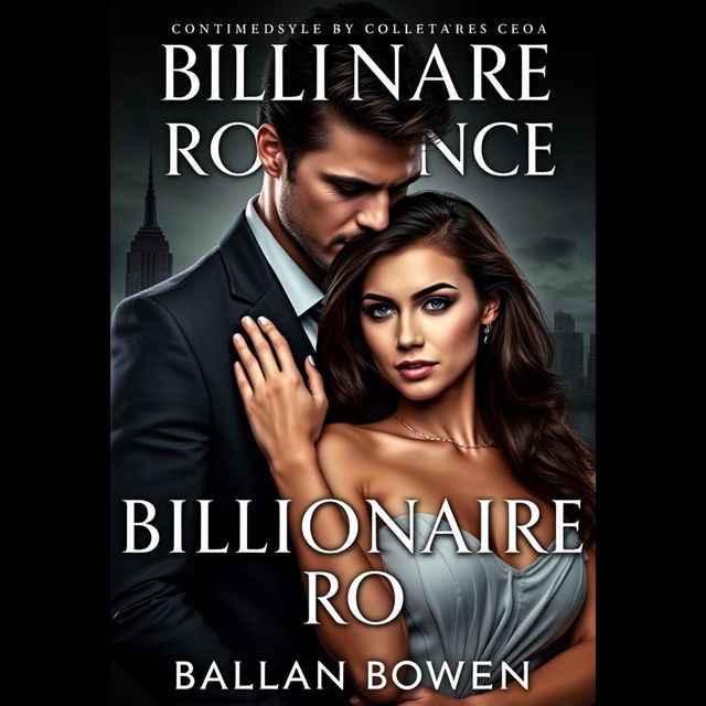 A captivating cover for a dark romance book, featuring an intimidating background that evokes a sense of mystery and allure, fitting for a billionaire CEO theme